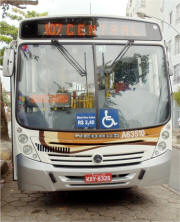 107 bus photo. Departure: Urca - Praia de Botafogo - Praia do Flamengo - Downtown - Av. Pres. Vargas - Estação da Central